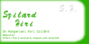szilard hiri business card