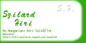 szilard hiri business card